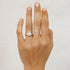 Bezel Set Emerald Lab Grown Diamond Trilogy Ring